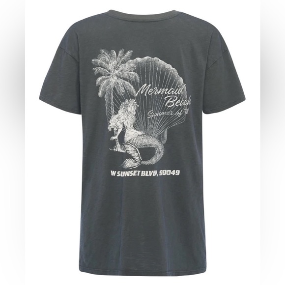 EUC Spell & the Gypsy Collective Charcoal Eagle Island Organic Biker Tee - Picture 8 of 16